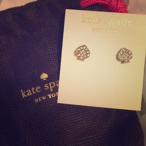 Kate Spade gold and rhinestone spade stud earrings
